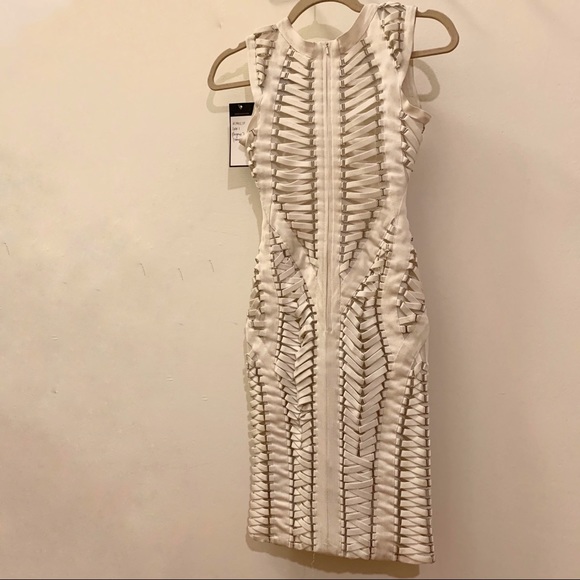 HERVE LEGER by MAX AZRIA Runway Woven Ribbon Dress - Picture 5 of 7